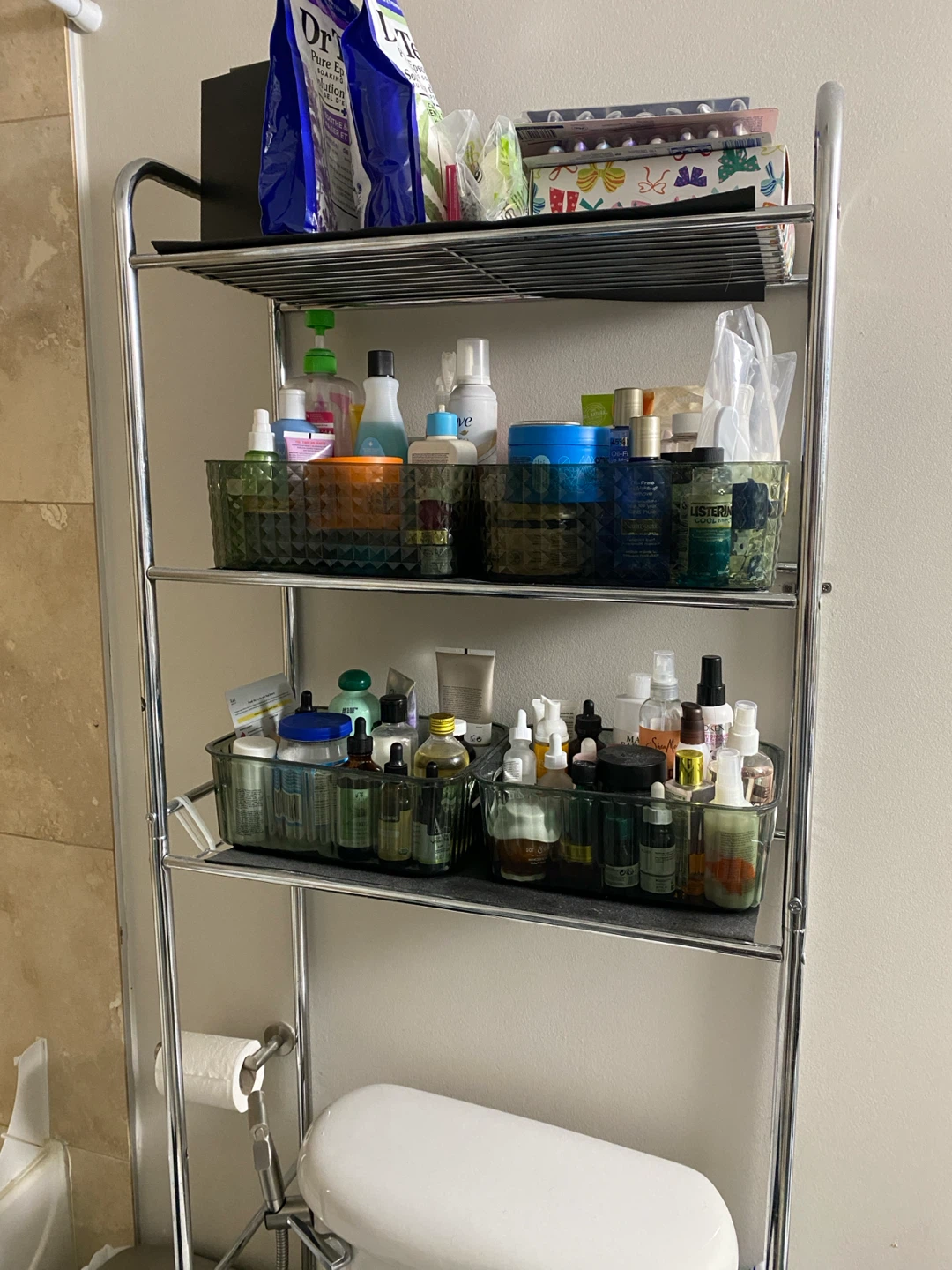 Chrome Over-the-Toilet 3 Tier Shelf Unit - photo 2