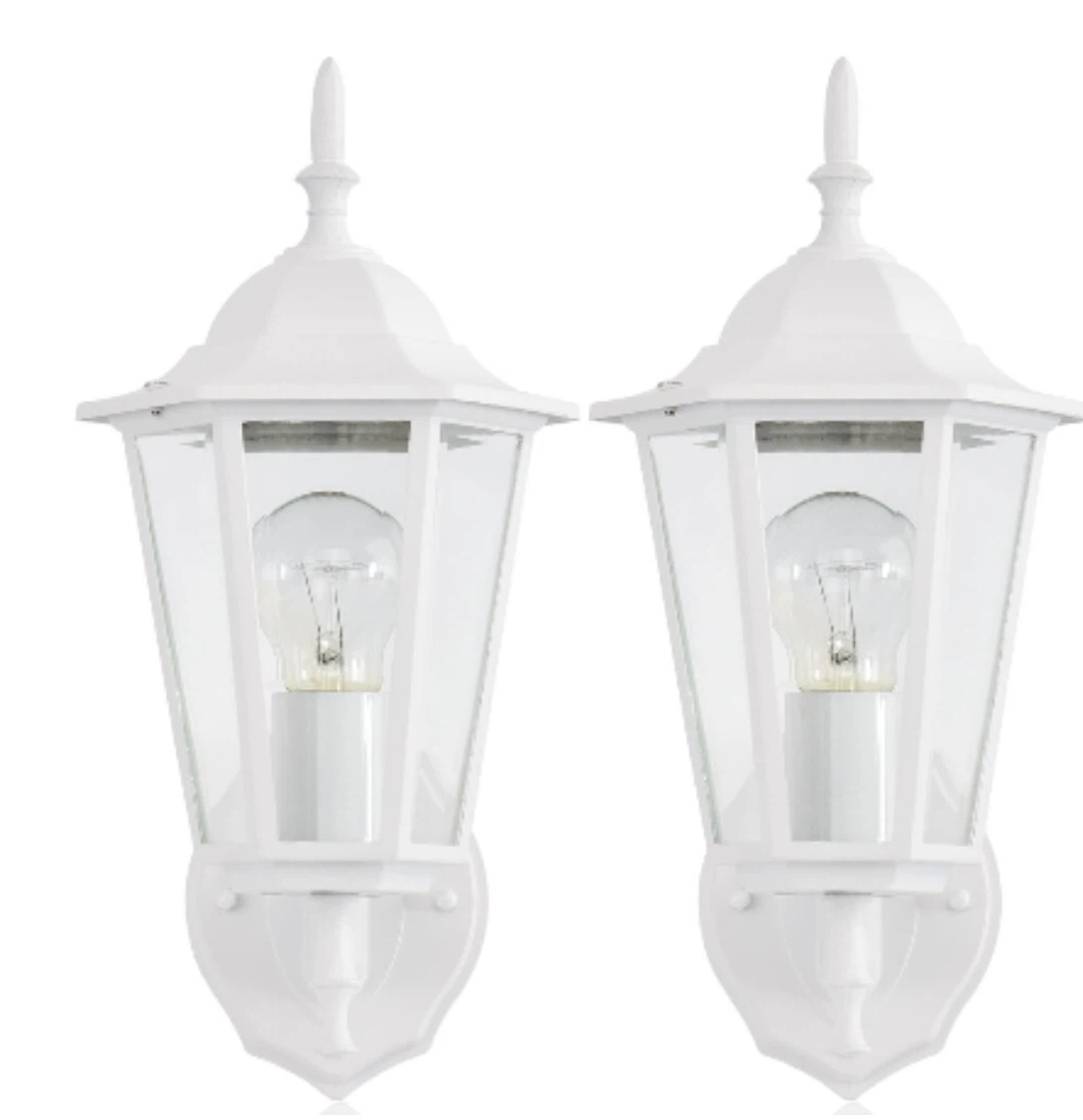 C Cattleya White Outdoor Wall Lantern Sconce 2-Pack - photo 4