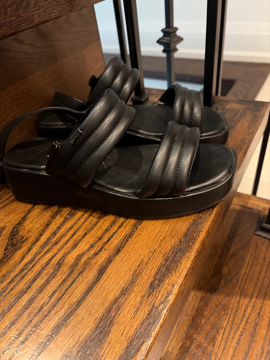 Black Padded Strap Platform Sandals - photo 3