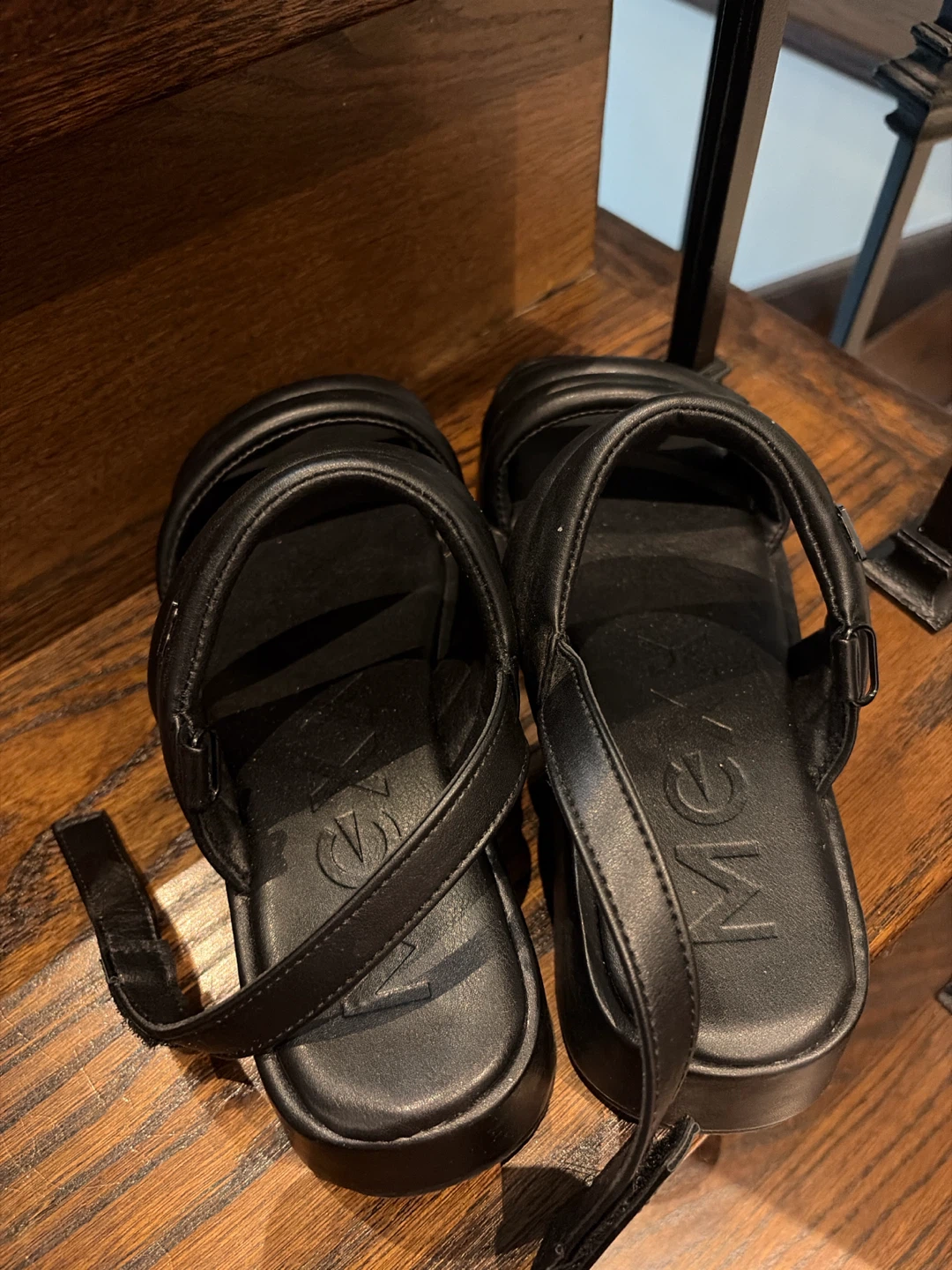 Black Padded Strap Platform Sandals - photo 5