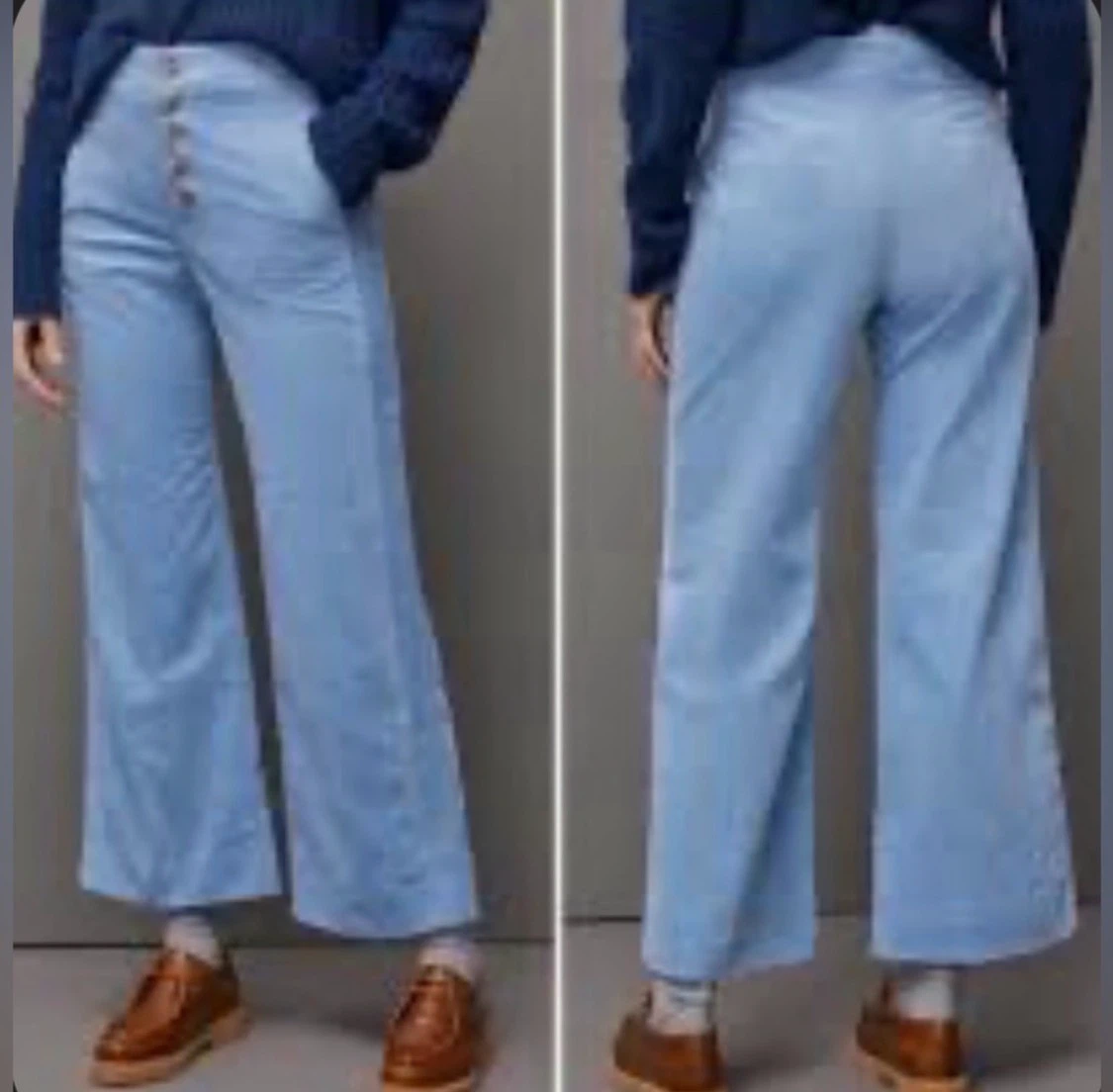 Anthropologie Harrison Wide Leg Corduroy pants, vintage blue, 0