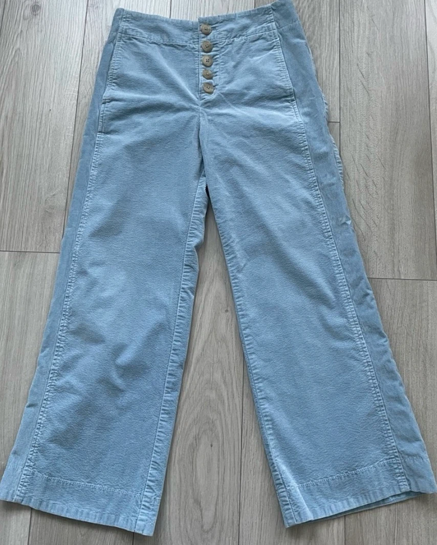 Anthropologie Harrison Wide Leg Corduroy pants, vintage blue, 0 - photo 2