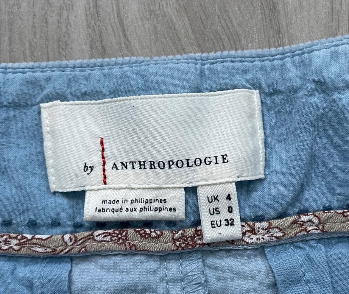 Anthropologie Harrison Wide Leg Corduroy pants, vintage blue, 0 - photo 3