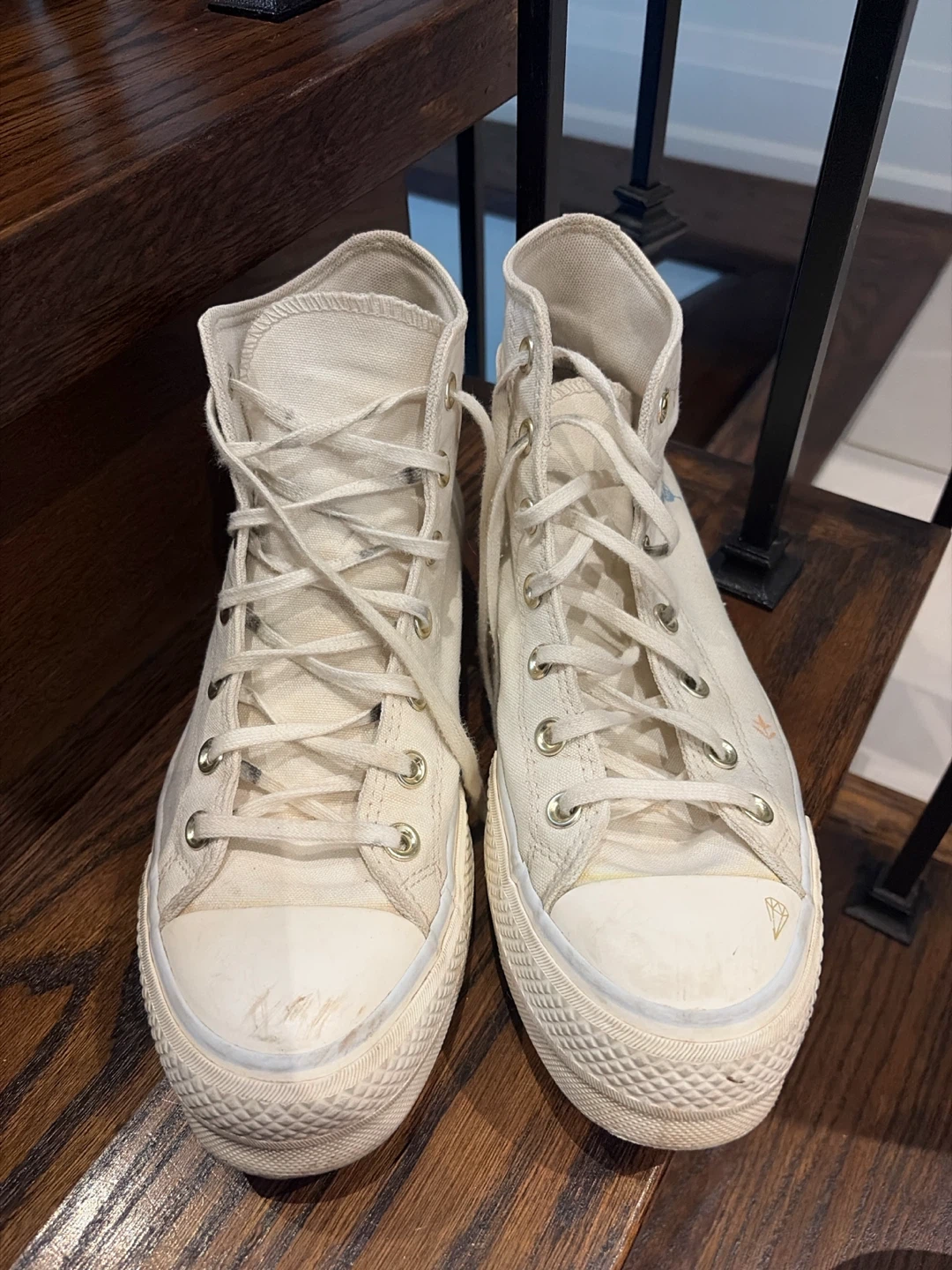 Converse All Star High Top Sneakers White Butterfly Print