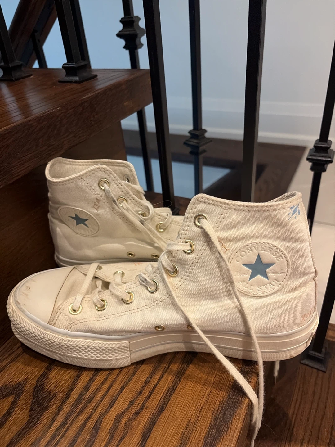 Converse All Star High Top Sneakers White Butterfly Print - photo 3
