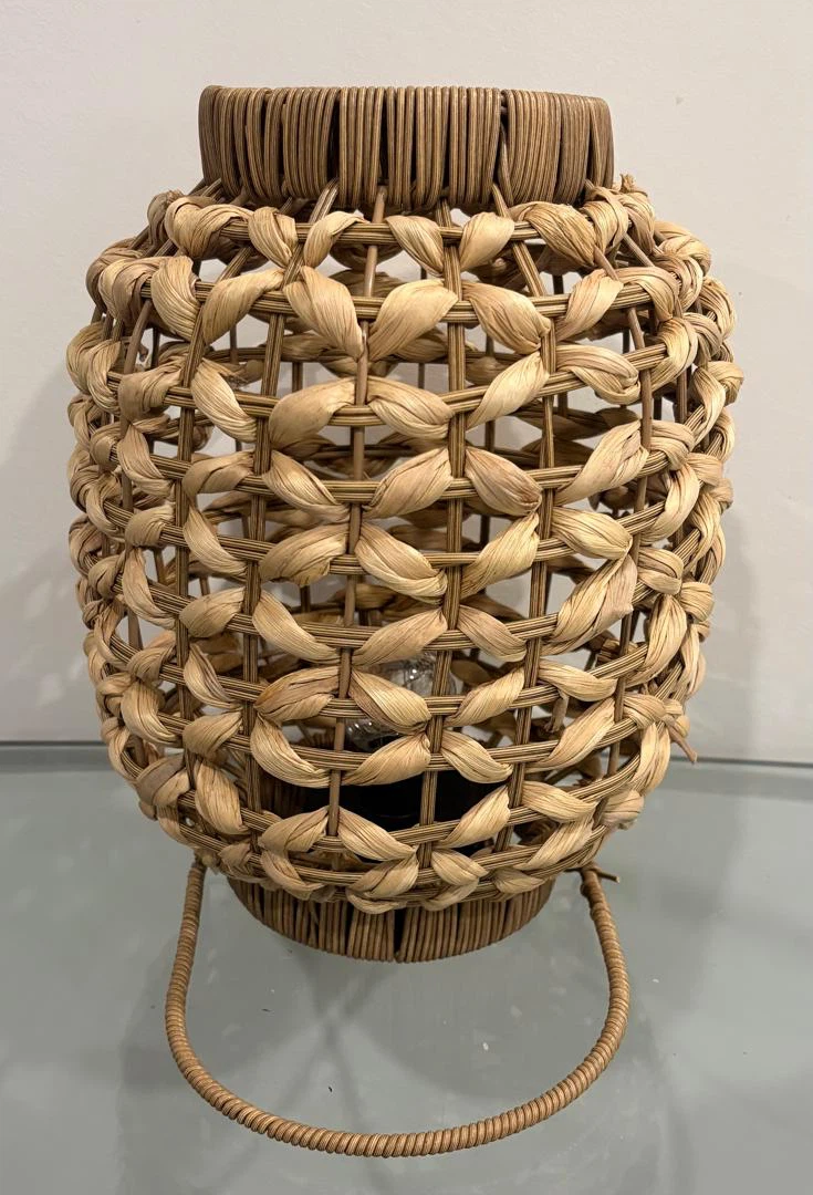 Woven Rattan Solar Lantern