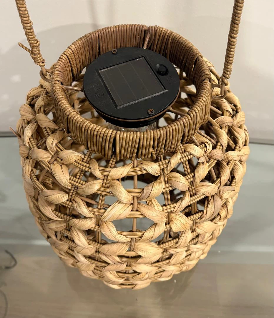 Woven Rattan Solar Lantern - photo 2