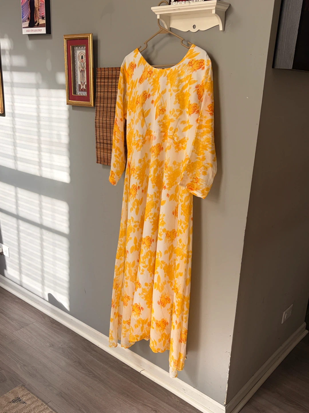 Maxi Dress Yellow Floral Size 6XL