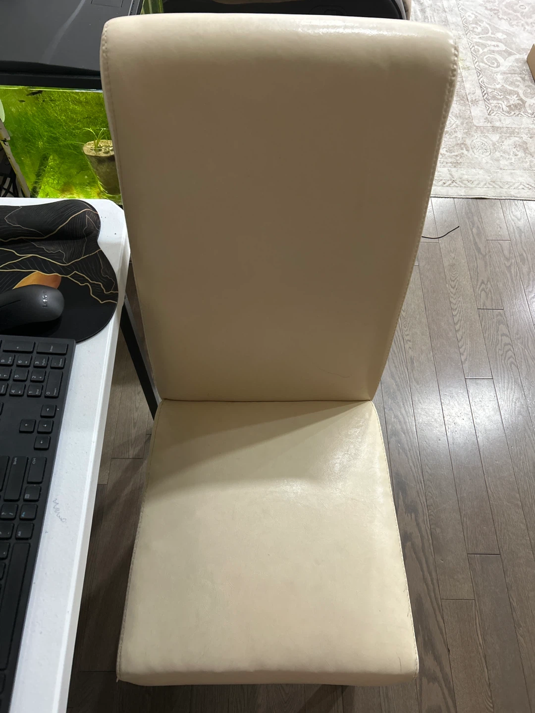 Cream Faux Leather Dining Chair