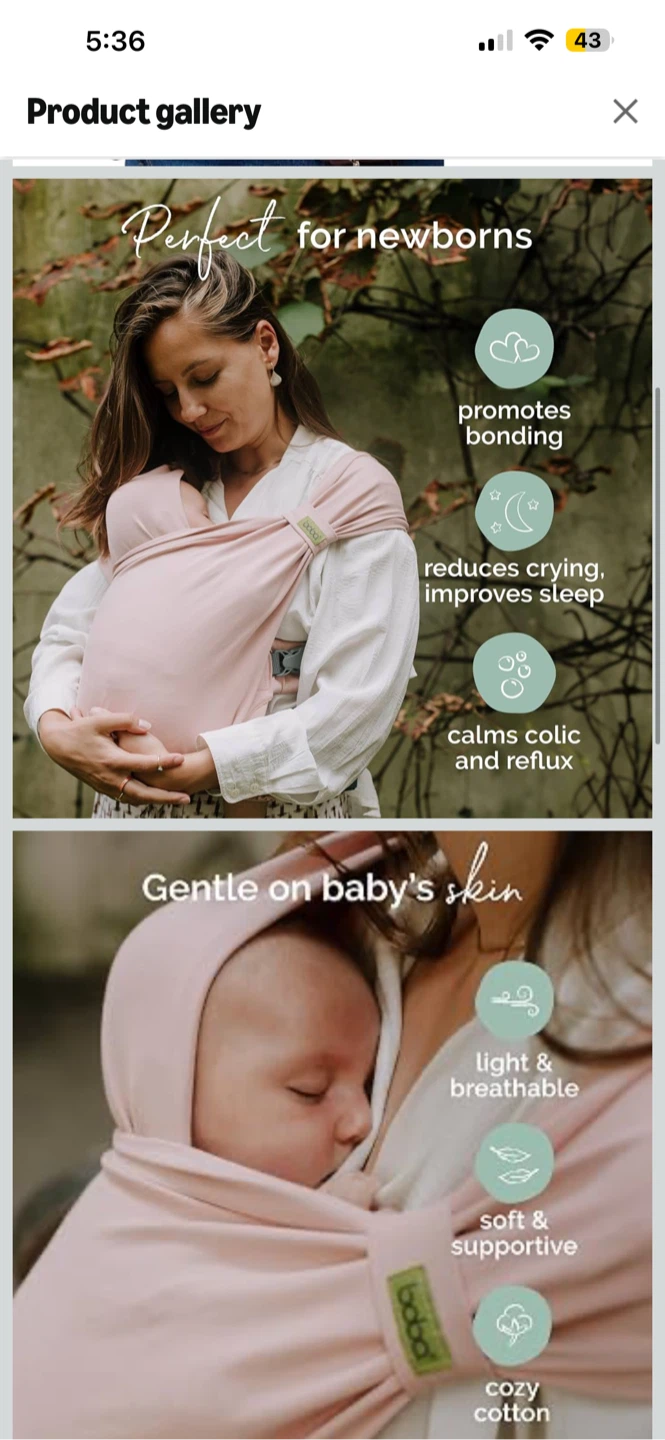 BNIB Boba Bliss Pre-Wrapped Baby Carrier - Bloom Bliss - photo 3