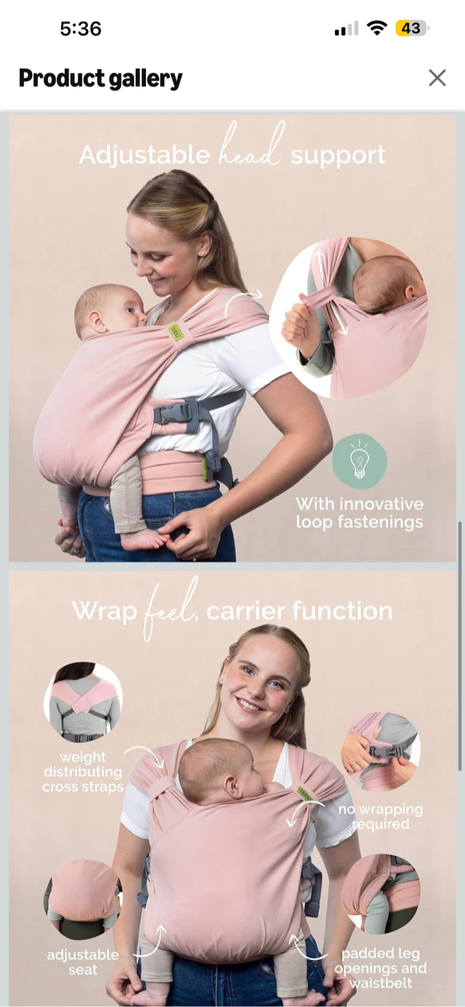 BNIB Boba Bliss Pre-Wrapped Baby Carrier - Bloom Bliss - photo 4