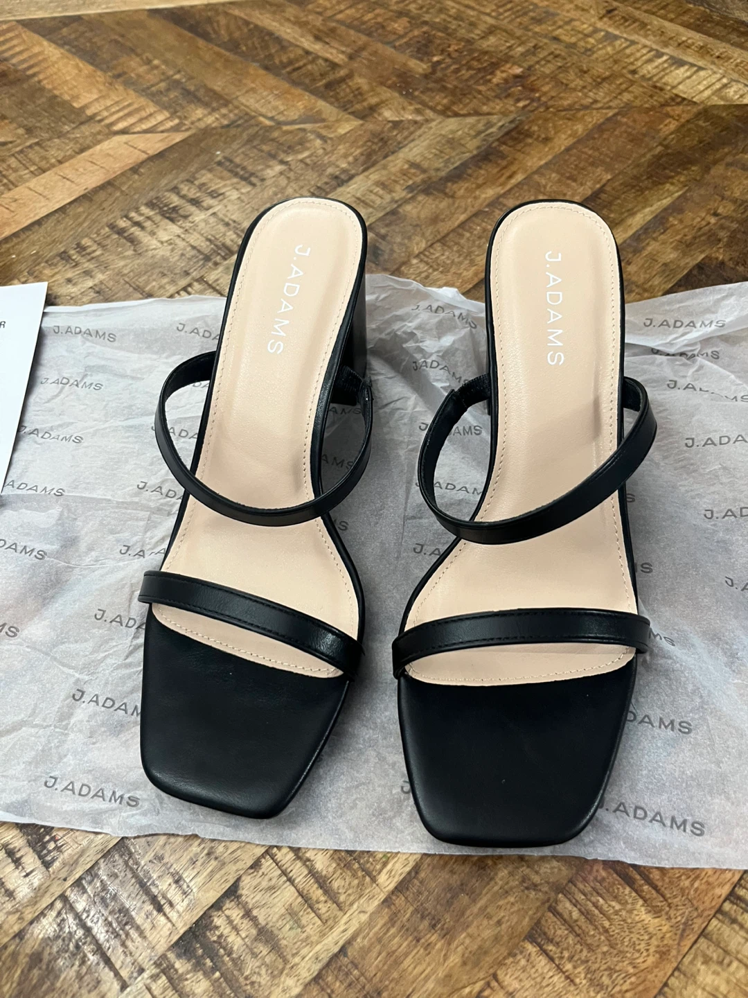 J. Adams Stormi Black Heeled Sandals Size 9.5