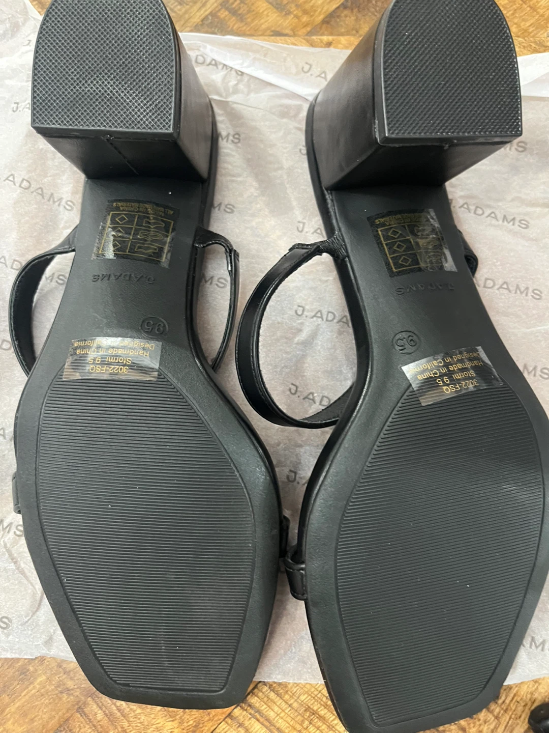 J. Adams Stormi Black Heeled Sandals Size 9.5 - photo 3