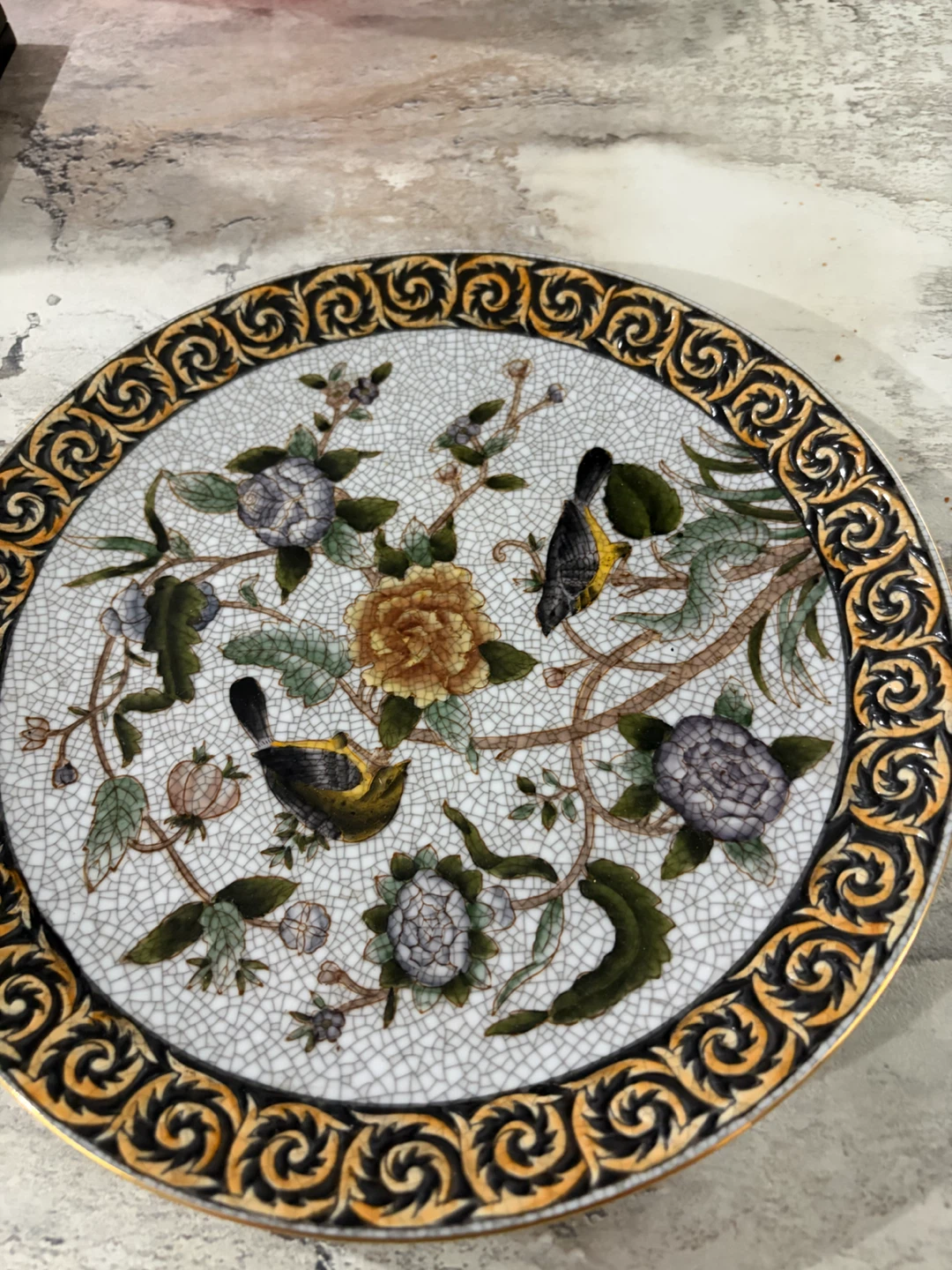 Decorative Plate with Birds and Flowers - photo 2