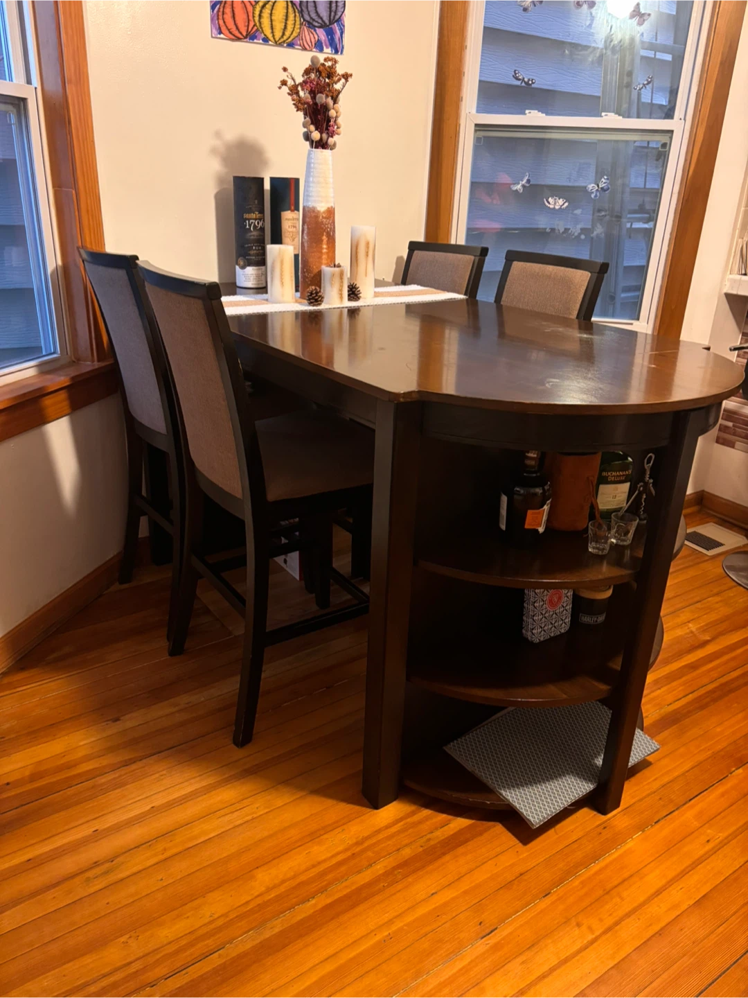 Dark Wood Dining Table with 4 Chairs - photo 5