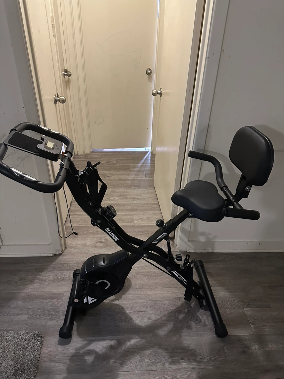 Slunse Black Folding Stationary Exercise Bike