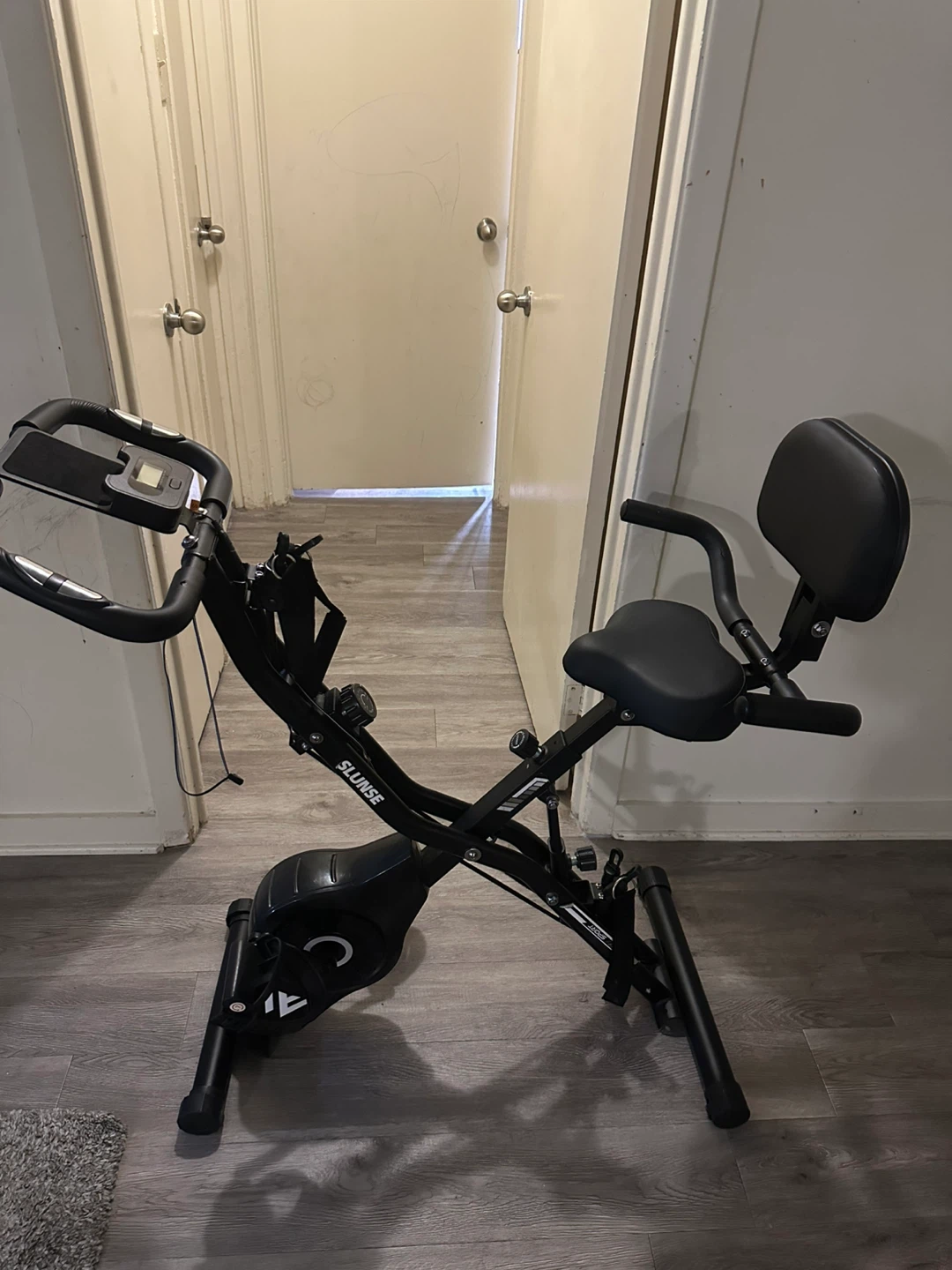 Slunse Black Folding Stationary Exercise Bike - photo 2