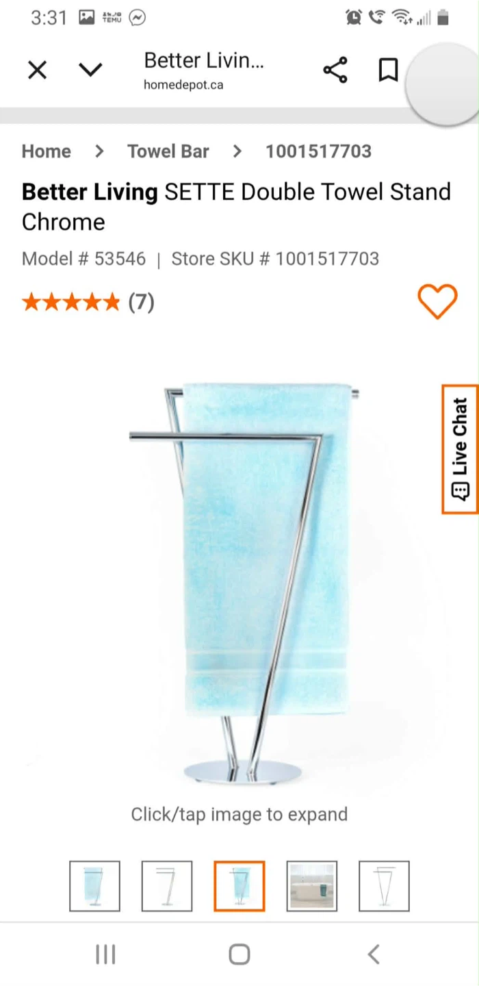 Better Living SETTE Double Towel Stand - Chrome - photo 4
