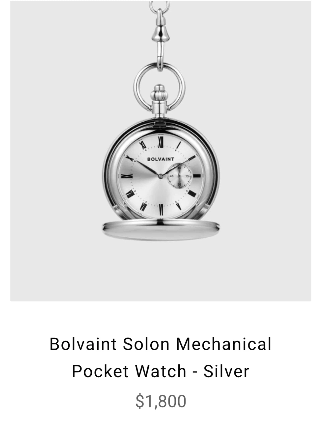 Bolvaint Belenus Pocket Watch Silver