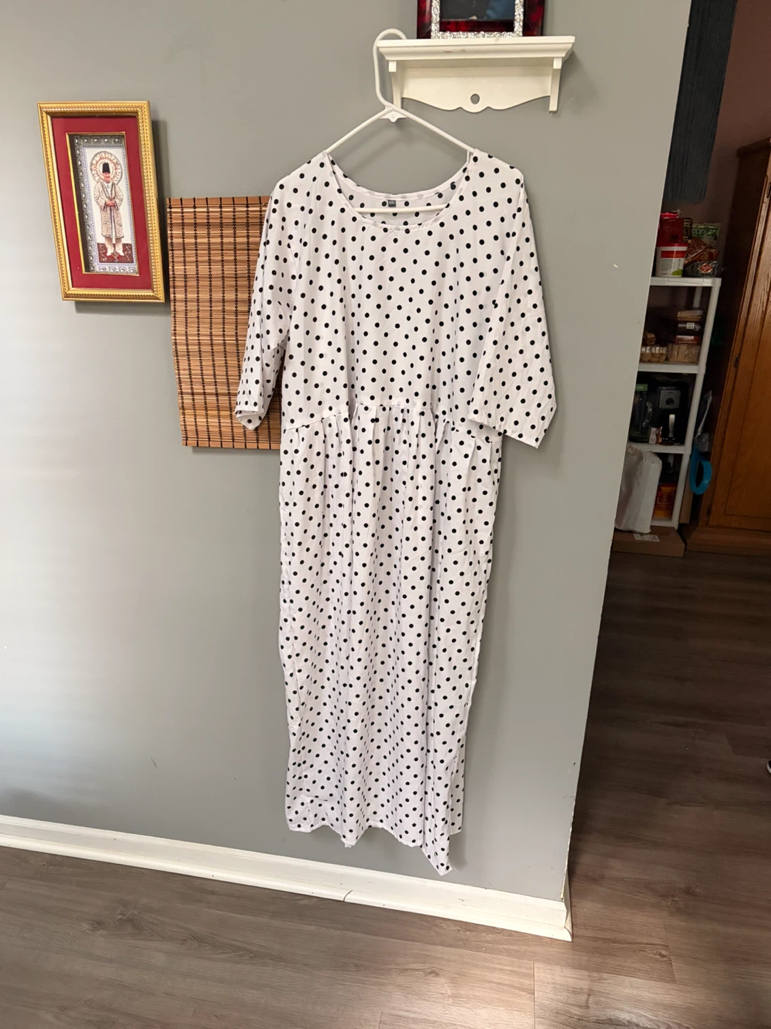 White and Black 5XL Polka Dot Maxi Dress - photo 3