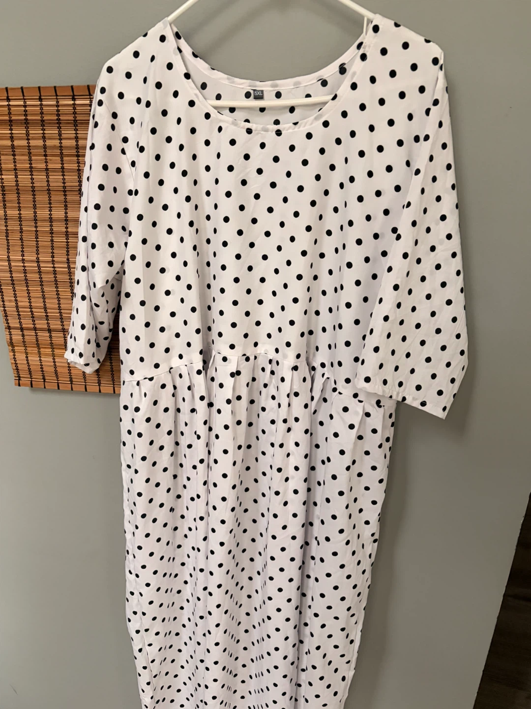 White and Black 5XL Polka Dot Maxi Dress - photo 4