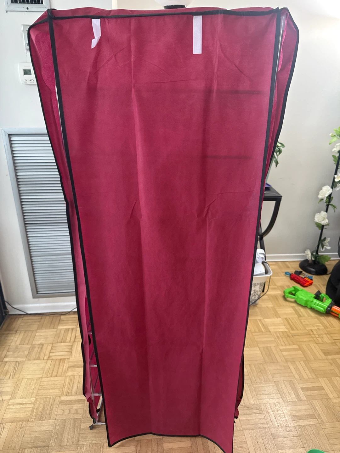 9 tier fabric shoe rack organizer in magenta