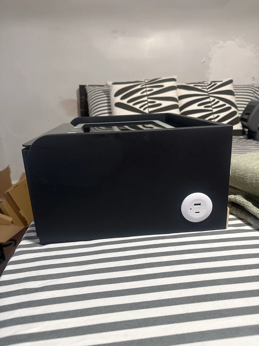 Black Wireless Charging Station with USB Ports - photo 2