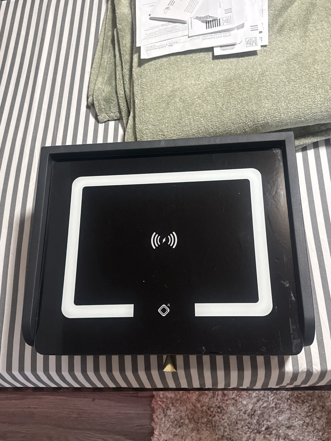 Black Wireless Charging Station with USB Ports - photo 4