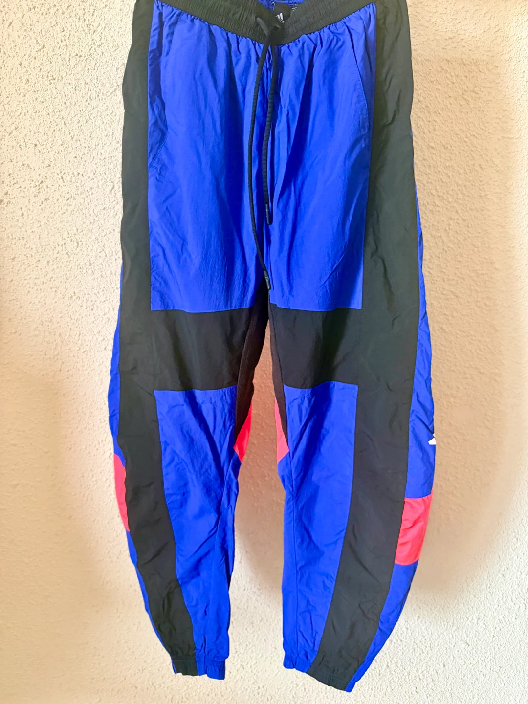 Adidas Track Pants - Blue/Black/Neon pink