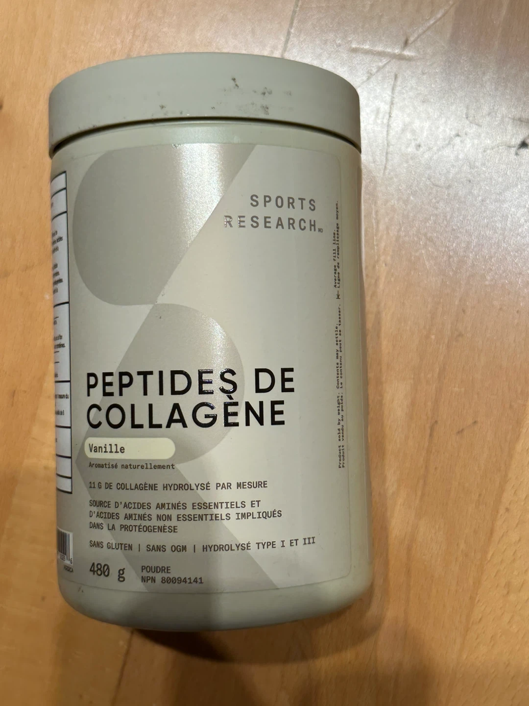 Sports Research Collagen Peptides - Vanilla 480g