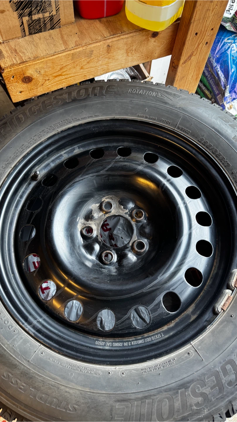 17” black steel rims 5×114.3 bolt pattern and 67.1 mm centre - photo 2