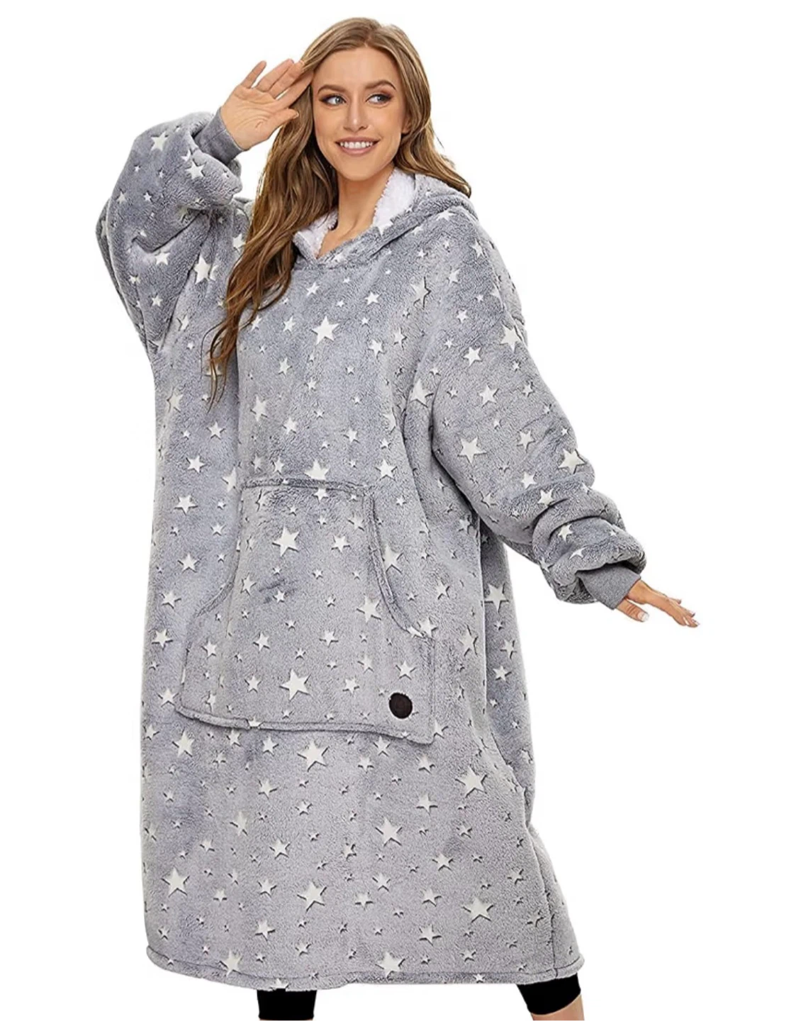 Three Poodle Star Oversized Wearable Blanket Hoodie