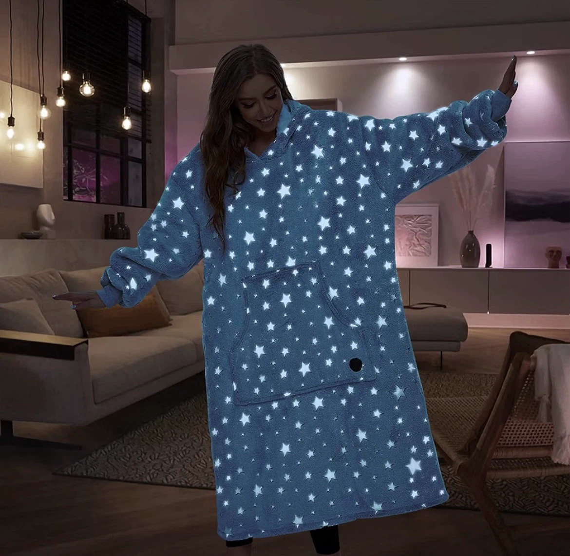 Three Poodle Star Oversized Wearable Blanket Hoodie - photo 2