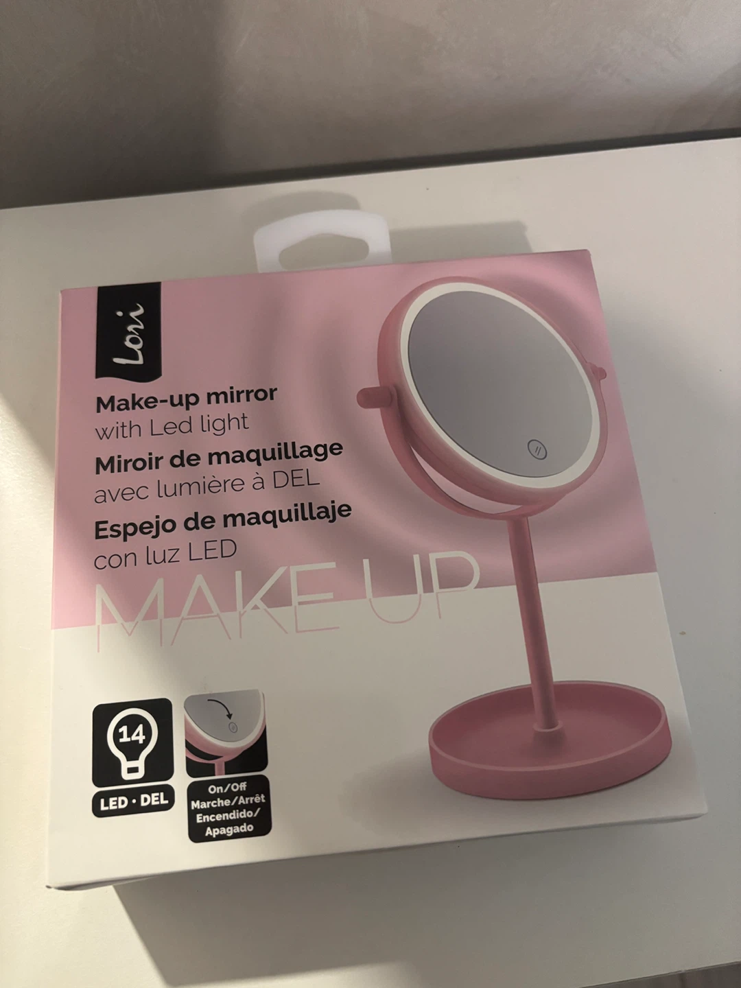 Pink Make-up Mirror with LED Light 12” - photo 4