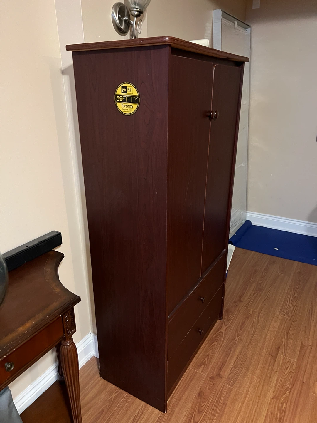 Dark Wood Armoire with Drawers - photo 2