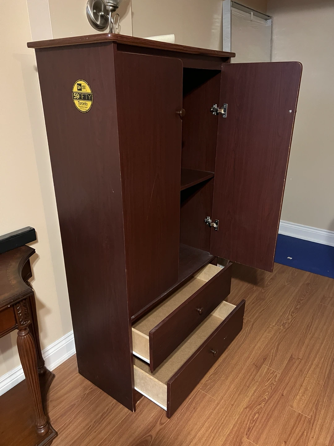 Dark Wood Armoire with Drawers - photo 3