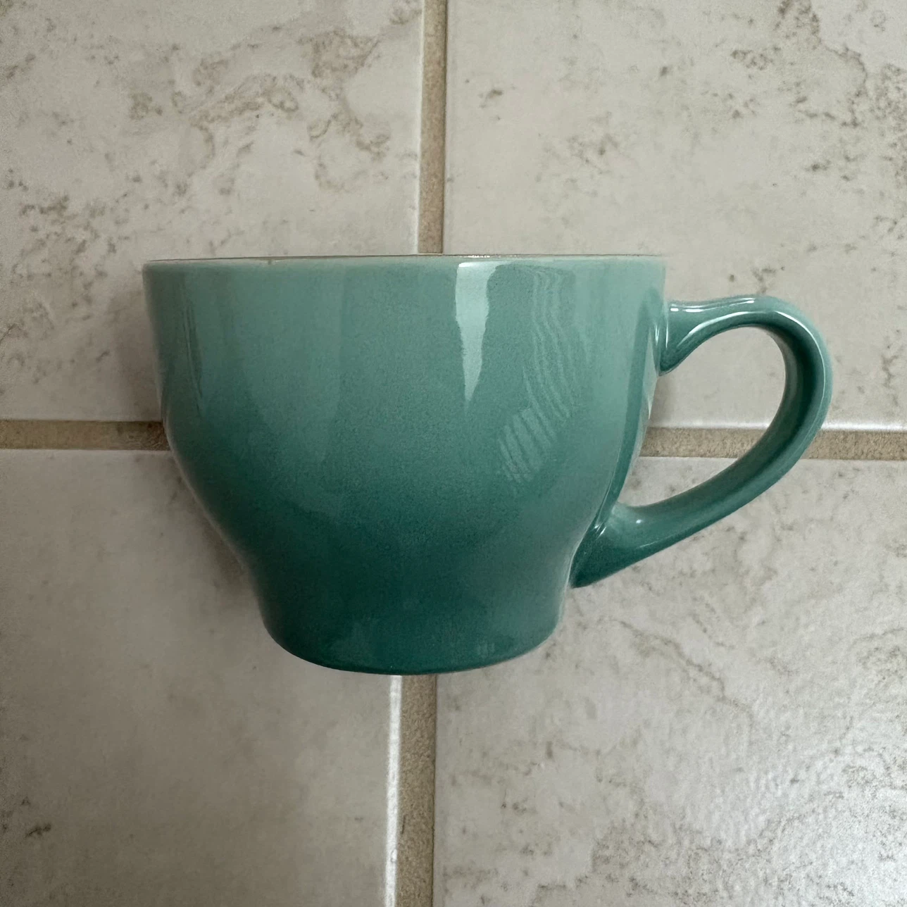 Le creuset cappuccino cup coffee mug saucer plate set sage green - photo 2