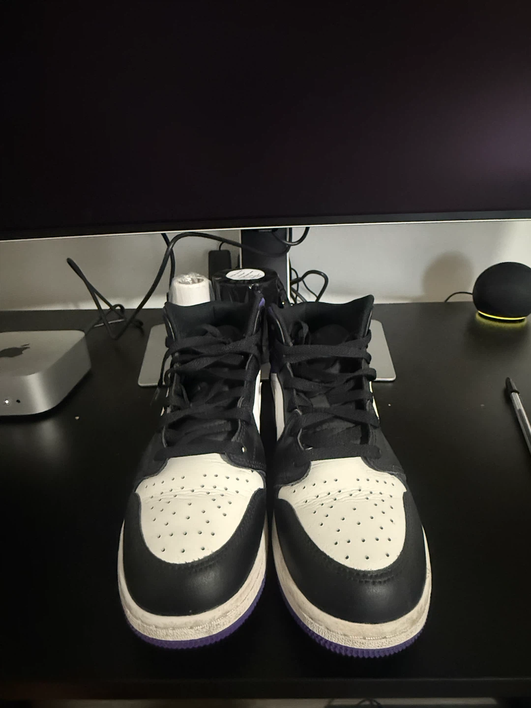 Air Jordan 1 Mid SE Purple Black White - photo 5