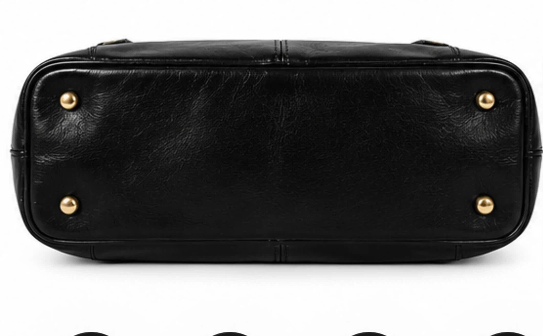 Valentina Black Genuine Leather Tote Bag Made in Italy - photo 5