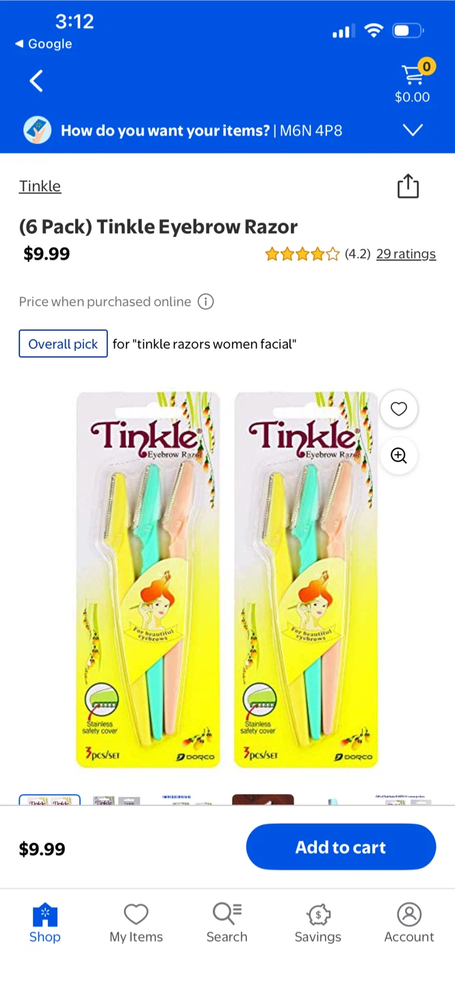Tinkle Eyebrow Razor Set of 6 - photo 3