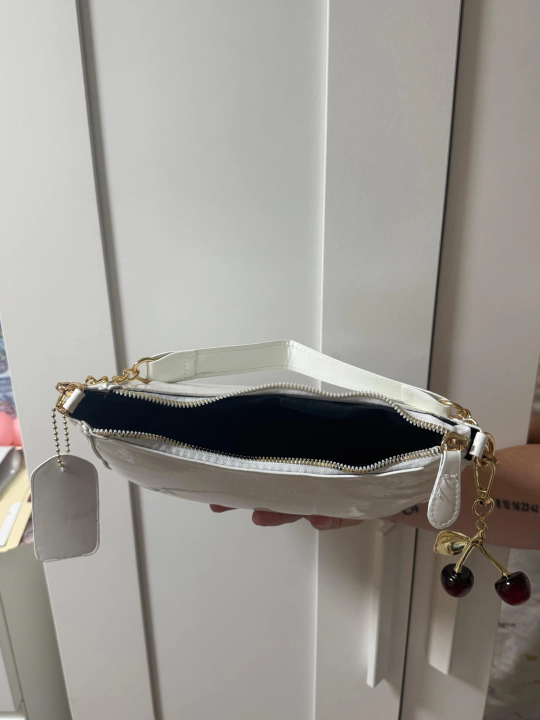 Fashion & Bags White Shoulder Bag with Cherry Charm - photo 3