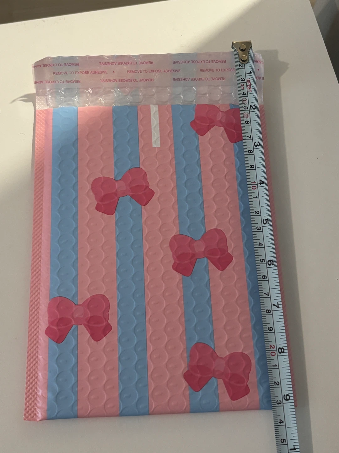 Pink and Blue Striped Bubble Mailer with Bows (200pcs) - photo 4