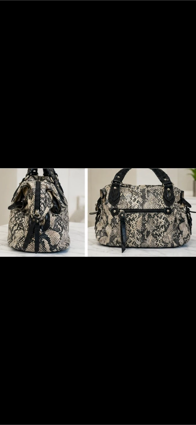 DANIER Genuine Leather Snake Print Shoulder Bag - photo 3