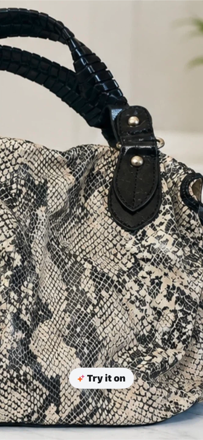 DANIER Genuine Leather Snake Print Shoulder Bag - photo 4