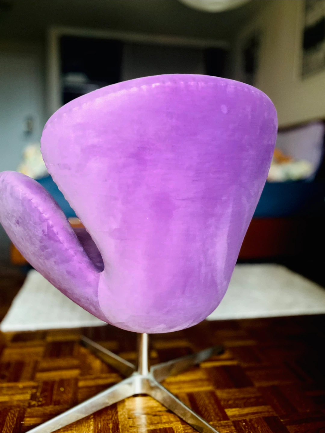 Lilac Velvet Swan Accent Chair - photo 3