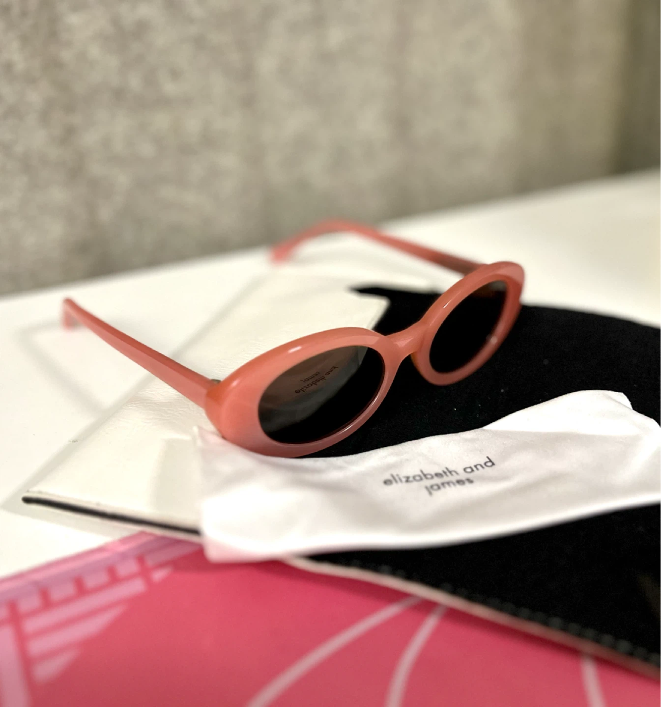 Elizabeth and James pink oval sunglasses