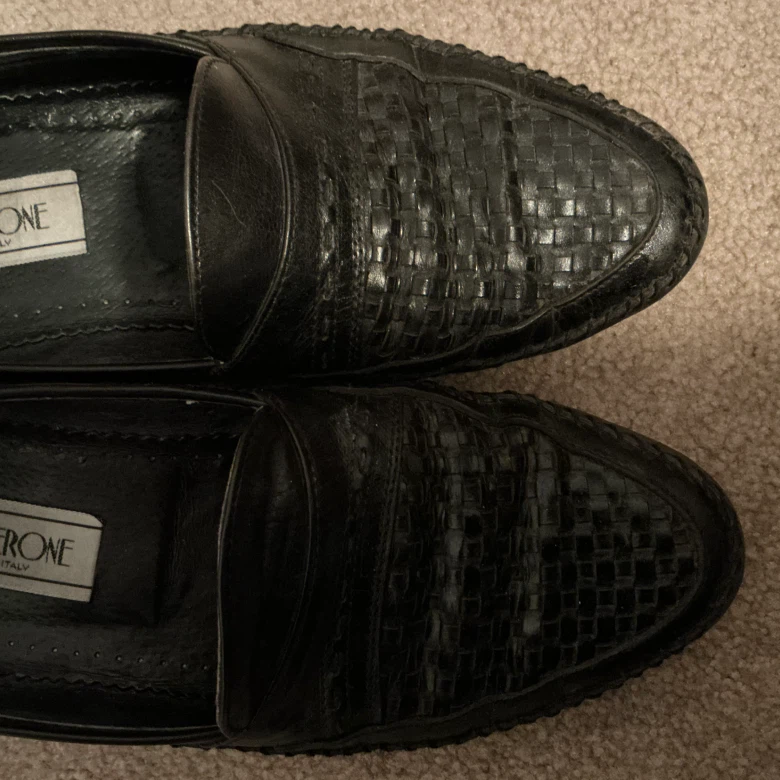 Calderone Black Woven Leather Loafers - photo 5