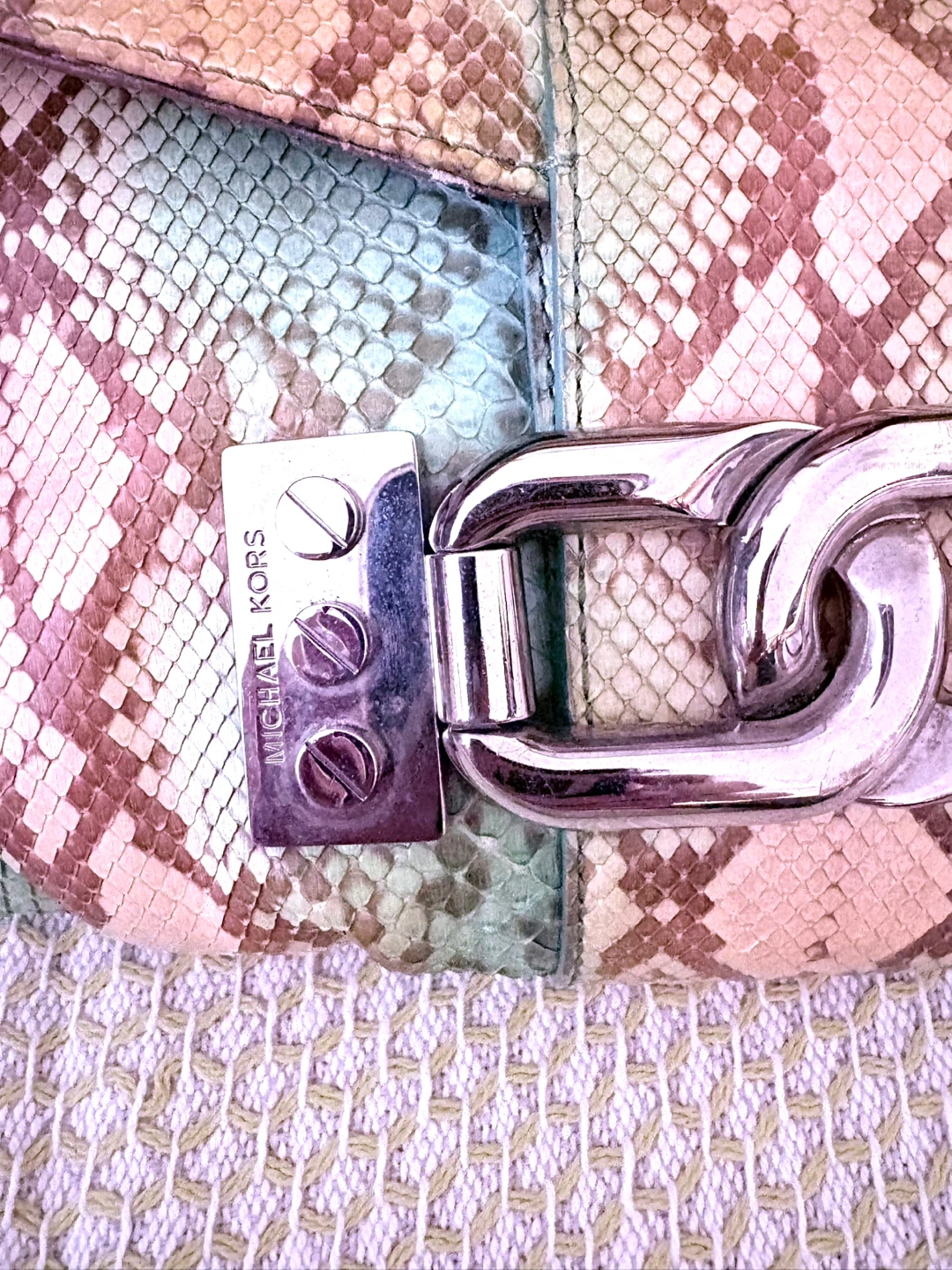 Michael Kors Green Snakeskin Print Shoulder Bag - photo 2