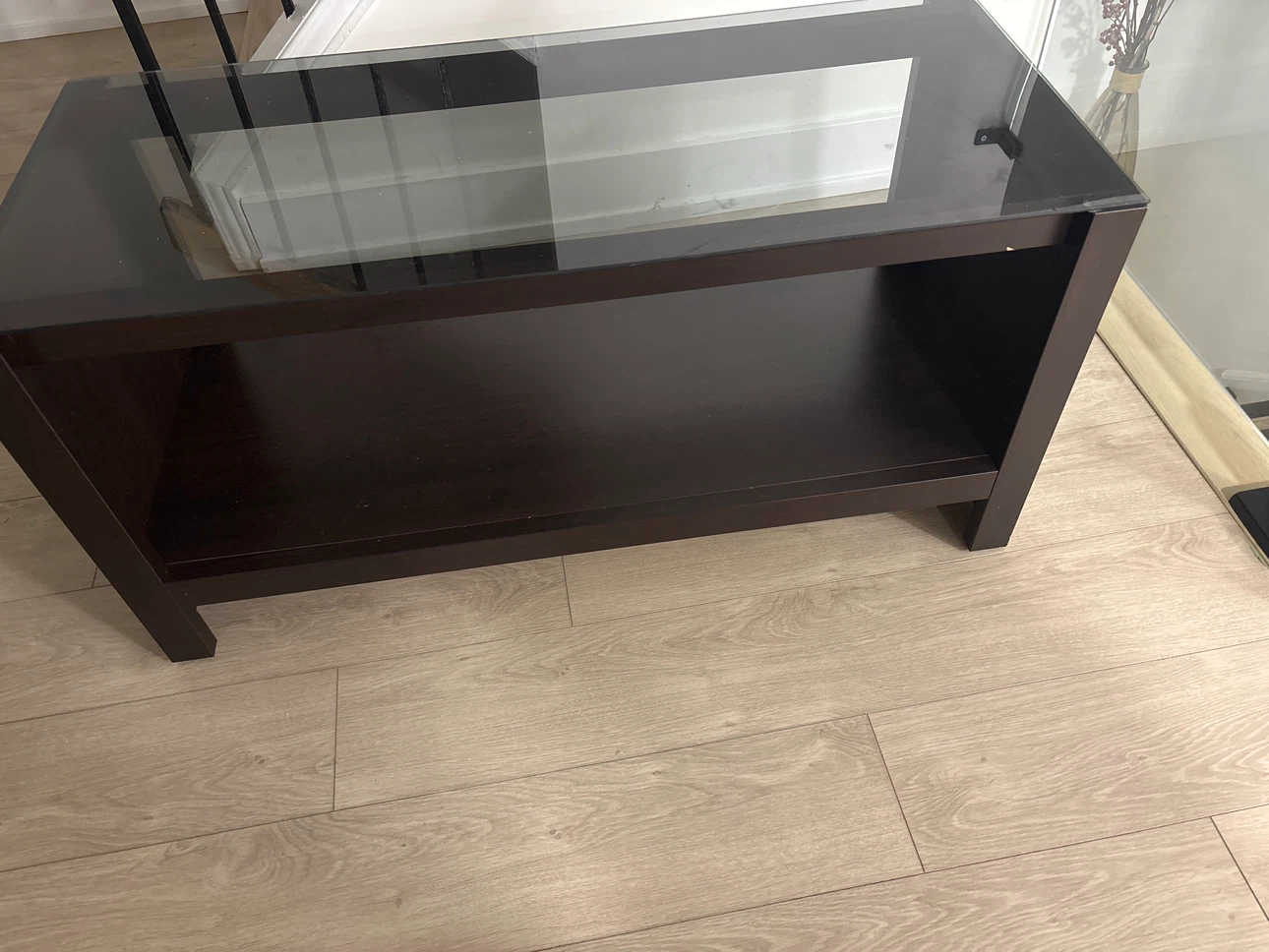 Dark Wood and Glass Console Table/TV Stand/Coffee Table - photo 2
