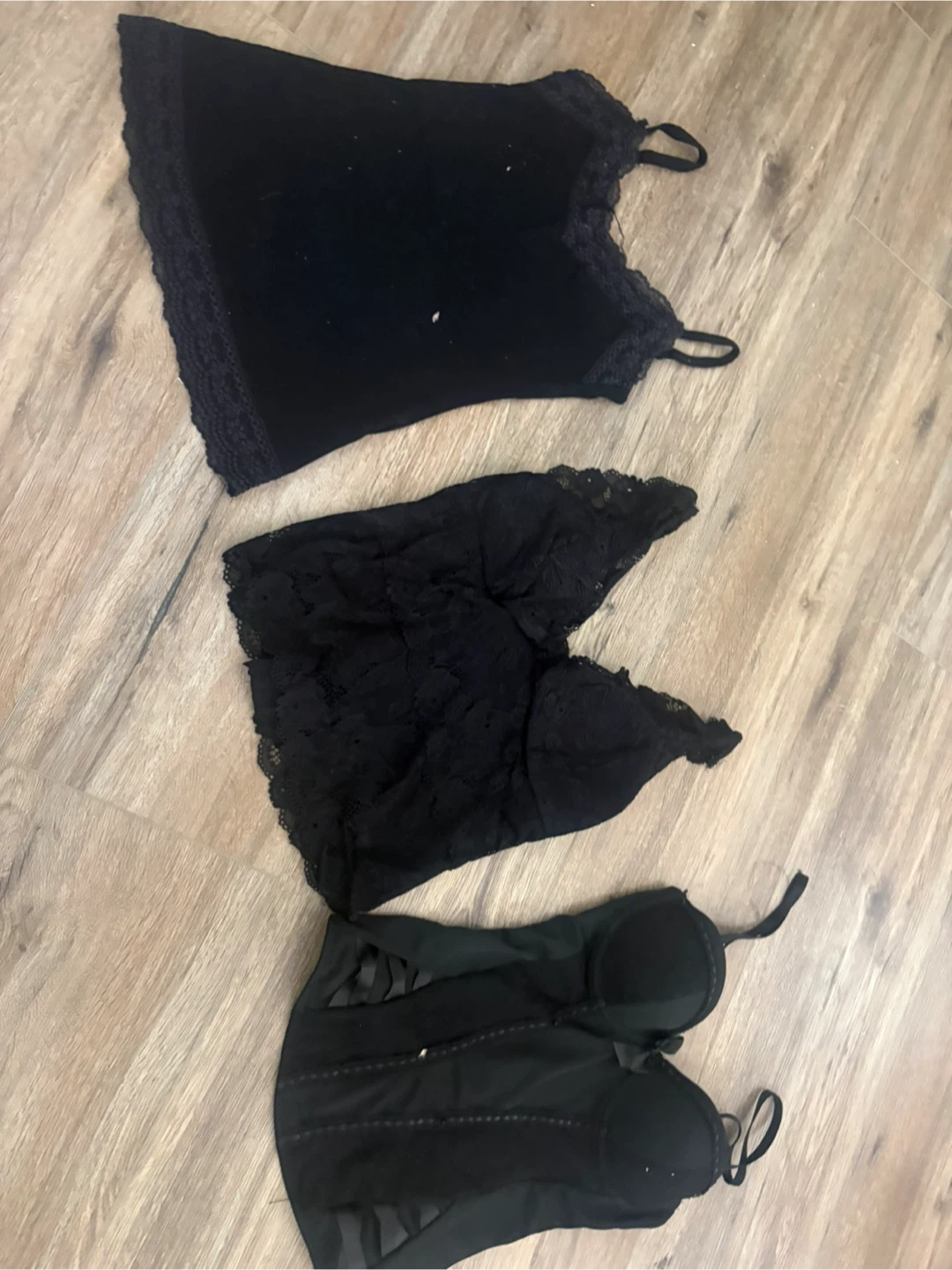 3 black tank tops all size small